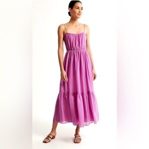 Abercrombie tiered low back maxi dress in lavendar purple